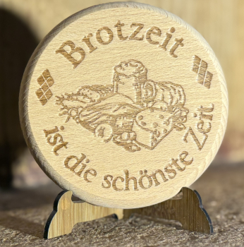 Holzbierdeckel "Brotzeit"