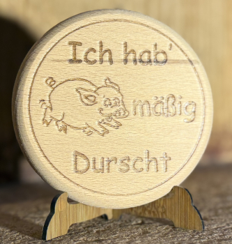 Holzbierdeckel "Sau"