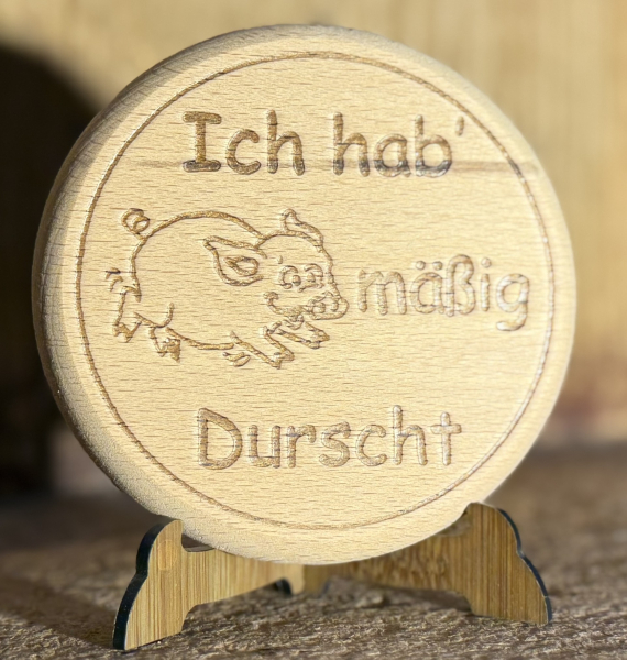 Holzbierdeckel "Sau"
